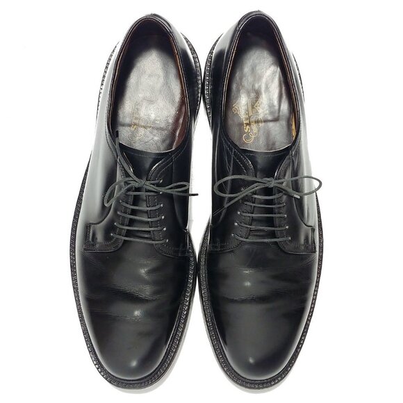 Stetson Vintage V-Cleat Classic Glossy black Butcher Dress Shoes Sz 12 main image 11